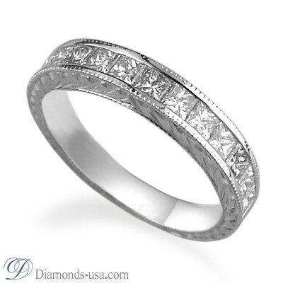 Vintage style wedding ring, 1.00 carats .