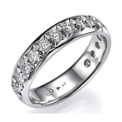 3/4 carat natural diamonds, 4.5mm Mens ring