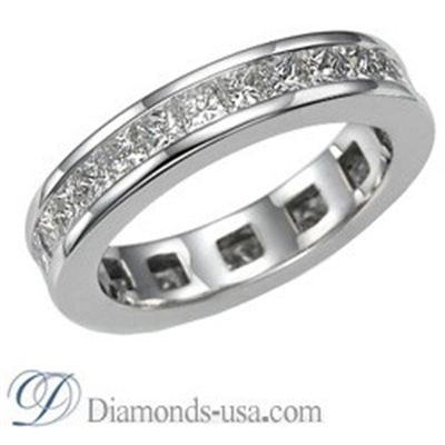 Eternity ring, Princess diamonds.3.84 carat