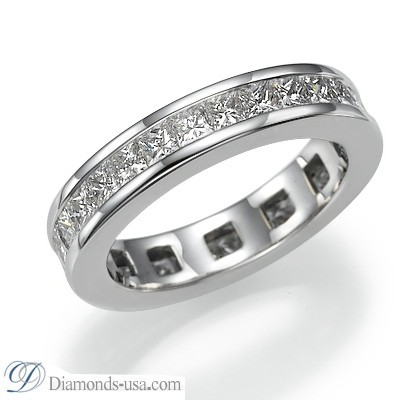 Eternity ring, Princess diamonds.3.84 carat
