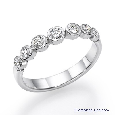 Bisel conjunto anillo de bodas o aniversario, 0,35 quilates