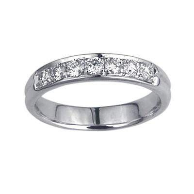 Grooved Wedding ring, 3.7mm, 0.26 carat diamonds