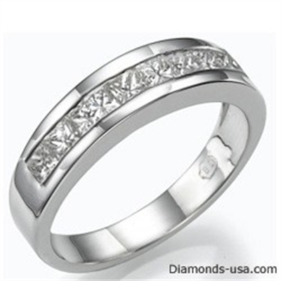 1 Carat Princess diamonds wedding or anniversary band