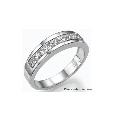 Anillo de boda o aniversario con diamantes Princesa de 1 Ct.