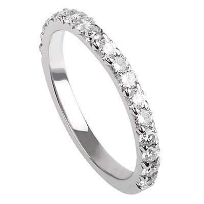 Open Pave wedding ring,3/4 way around