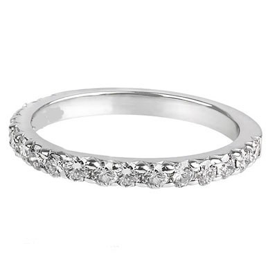 Open Pave wedding ring,3/4 way around