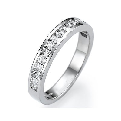 Rounds and Baguettes diamond wedding band