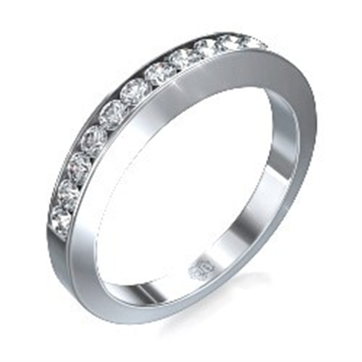 Wedding ring 0.52 carats round diamonds channel set