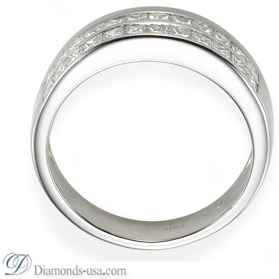 Wedding ring, 1.50 carat Princess diamonds