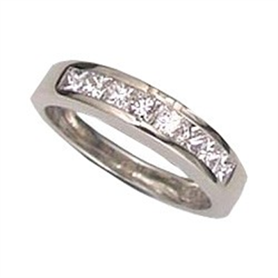 Wedding ring with 0.60 carat Princess diamonds