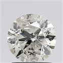 Natural Diamond 1.27 Carats, Round with Excellent Cut, K Color, I1 Clarity and Certified by IGI