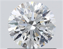 Natural Diamond 0.72 Carats, Round with Excellent Cut, F Color, SI1 Clarity and Certified by GIA