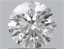 Natural Diamond 0.72 Carats, Round with Excellent Cut, J Color, SI1 Clarity and Certified by GIA