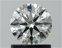 Natural Diamond 0.90 Carats, Round with Excellent Cut, H Color, SI2 Clarity and Certified by GIA