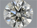 Natural Diamond 0.54 Carats, Round with Very Good Cut, K Color, SI2 Clarity and Certified by IGI