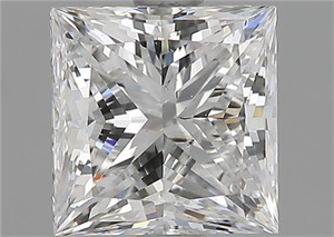 Picture of Natural Diamond 1.72 Carats, Princess with  Cut, F Color, SI2 Clarity and Certified by GIA