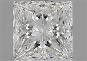 Picture of Natural Diamond 1.71 Carats, Princess with  Cut, E Color, SI1 Clarity and Certified by GIA