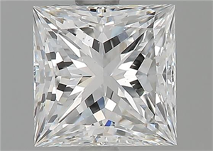 Foto Diamante Natural 1.58 quilates, Princesa , Color F, claridad VS2 y certificado GIA de