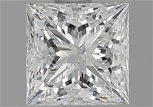 Picture of Natural Diamond 0.90 Carats, Princess with  Cut, F Color, SI2 Clarity and Certified by GIA