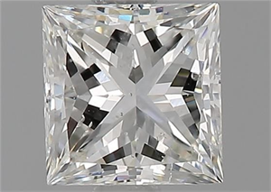 Picture of Natural Diamond 0.90 Carats, Princess with  Cut, H Color, SI1 Clarity and Certified by GIA