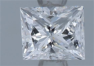 Picture of Natural Diamond 0.53 Carats, Princess with  Cut, E Color, VS2 Clarity and Certified by GIA