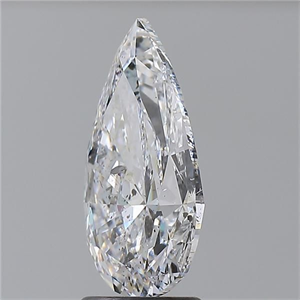 Picture of Natural Diamond 2.80 Carats, Pear with  Cut, D Color, I1 Clarity and Certified by GIA