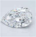 Natural Diamond 5.01 Carats, Pear with  Cut, D Color, IF Clarity and Certified by GIA