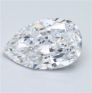 Picture of Natural Diamond 5.01 Carats, Pear with  Cut, D Color, IF Clarity and Certified by GIA