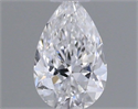 Natural Diamond 0.18 Carats, Pear with  Cut, D Color, SI2 Clarity and Certified by GIA