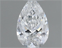 Natural Diamond 0.18 Carats, Pear with  Cut, E Color, VS2 Clarity and Certified by GIA