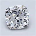 Natural Diamond 1.70 Carats, Cushion with  Cut, D Color, SI2 Clarity and Certified by GIA