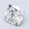 Diamante Natural 1.50 quilates, Del cojín , Color E, claridad SI1 y certificado GIA