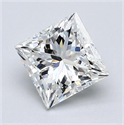 Natural Diamond 1.23 Carats, Princess with  Cut, G Color, VS1 Clarity and Certified by GIA