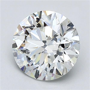 Picture of Natural Diamond 2.01 Carats, Round with Excellent Cut, H Color, VVS1 Clarity and Certified by GIA