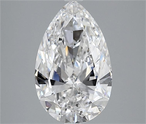 Picture of Natural Diamond 3.07 Carats, Pear with  Cut, D Color, SI2 Clarity and Certified by GIA