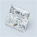 Natural Diamond 1.23 Carats, Princess with  Cut, F Color, VVS2 Clarity and Certified by GIA