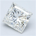 Diamante Natural 2.08 quilates, Princesa , Color H, claridad SI1 y certificado GIA