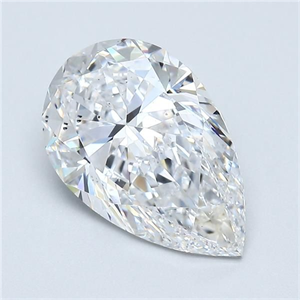 Foto Diamante Natural 3.50 quilates, De pera , Color D, claridad SI1 y certificado GIA de