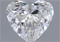 Natural Diamond 0.53 Carats, Heart with  Cut, F Color, SI1 Clarity and Certified by GIA