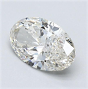 Natural Diamond 1.00 Carats, Oval with  Cut, J Color, SI2 Clarity and Certified by GIA