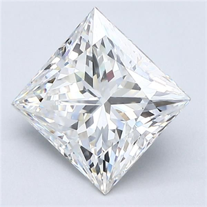 Picture of Natural Diamond 2.07 Carats, Princess with  Cut, F Color, VS1 Clarity and Certified by GIA