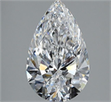 Natural Diamond 1.71 Carats, Pear with  Cut, D Color, FL Clarity and Certified by GIA