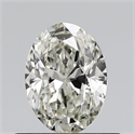 Natural Diamond 0.60 Carats, Oval with  Cut, K Color, VVS2 Clarity and Certified by GIA
