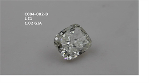 Picture of Natural Diamond 1.02 Carats, Cushion with  Cut, L Color, I1 Clarity and Certified by GIA