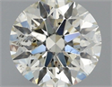 Natural Diamond 0.90 Carats, Round with Excellent Cut, K Color, SI2 Clarity and Certified by IGI