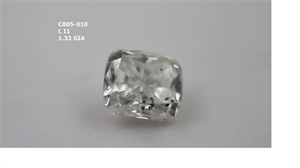 Picture of Natural Diamond 1.33 Carats, Cushion with  Cut, K Color, SI2 Clarity and Certified by IGI