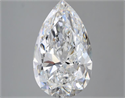 Natural Diamond 5.01 Carats, Pear with  Cut, E Color, VVS1 Clarity and Certified by GIA