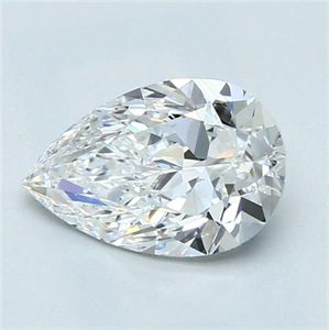 Foto Diamante Natural 1.76 quilates, De pera , Color F, claridad VVS2 y certificado GIA de