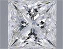 Natural Diamond 0.63 Carats, Princess with  Cut, F Color, VVS2 Clarity and Certified by GIA