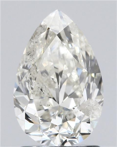 Picture of Natural Diamond 1.59 Carats, Pear with  Cut, I Color, I1 Clarity and Certified by IGI